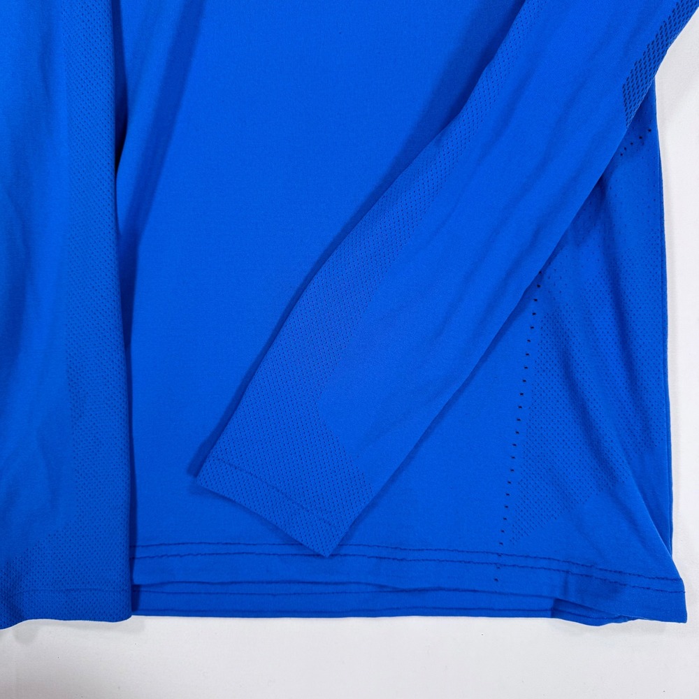 Gymshark Apex Seamless Long Sleeve T-Shirt Mens M Blue Mesh Vented Workout Gym - Picture 8 of 12